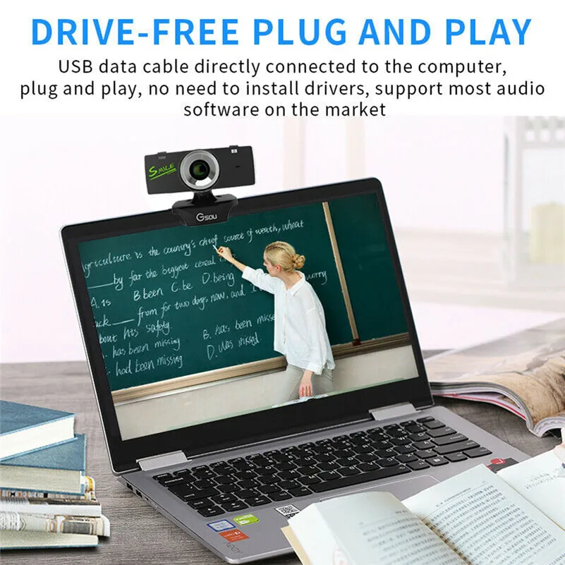 360 градусов вращения USB 2 0 HD веб-камера Веб-камера с микрофоном для компьютера ПК