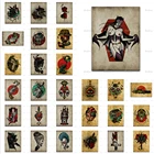 Маскарад, нео-традиционные тату-постеры, день всех святых, животные, роза, кинжал, тату, домашний декор, холст, настенные художественные принты, подарок