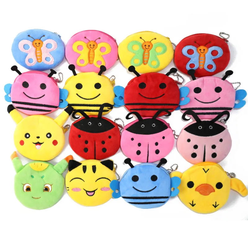 Горячая Распродажа Kawaii мультфильм насекомое/Бабочка Детский плюшевый Кошелек для монет кошелек на молнии кошелек для девочек подарок