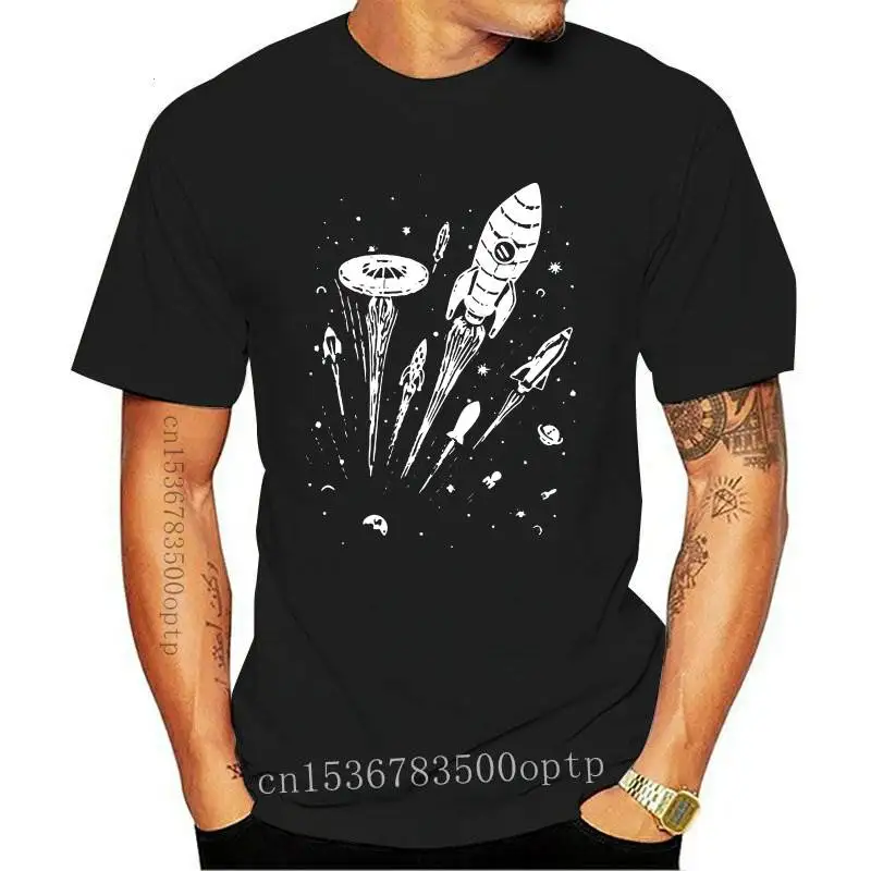 

New 2021 high quality cotton short sleeve space print men T shirt casual loost o-neck tshirt cool t-shirt male men tee shirts