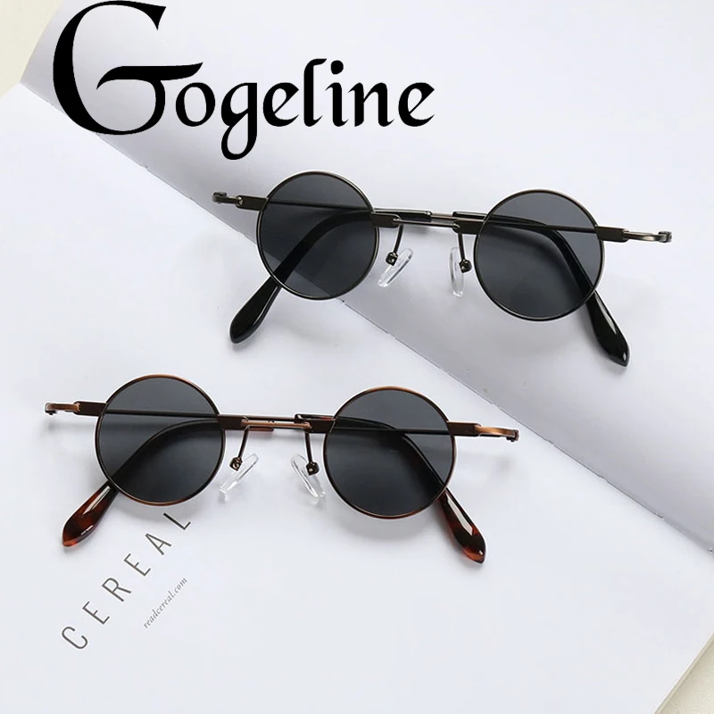 Маленькие круглые солнцезащитные очки для женщин и мужчин UV400 металлические