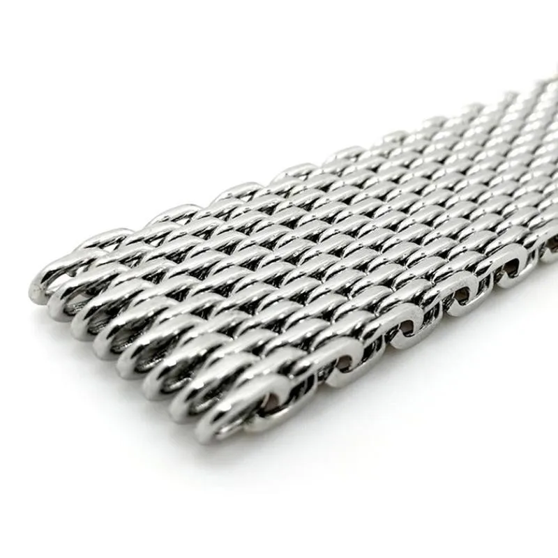 

Steel Mesh Watch Strap Band Woven Double Buckle Watch Accessories 18/20/22/24mm Shark Mesh Watch Strap Band