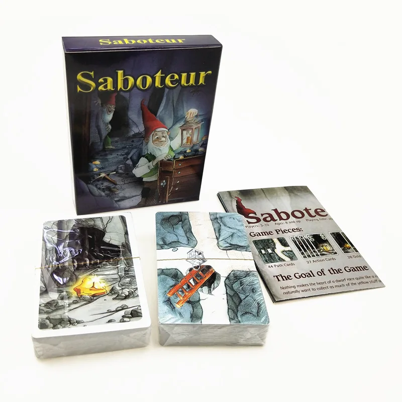 

Saboteur board games full English base+extension dwarf miner jeu de funny family party card game