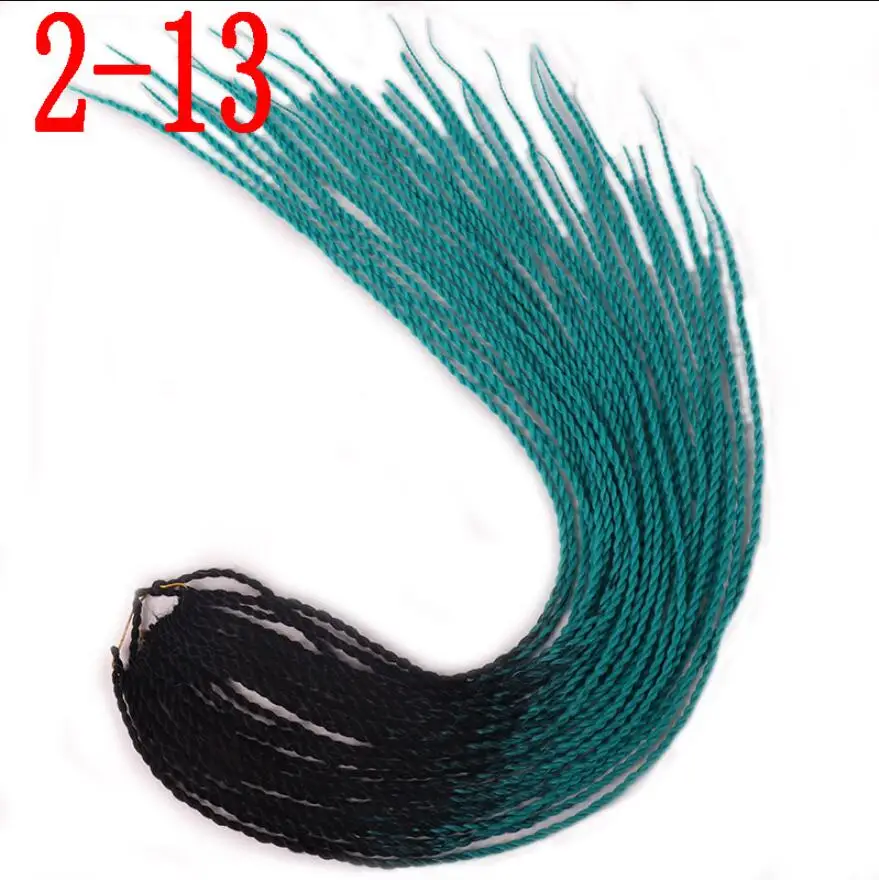 2-13 MERISIHAIR Ombre Сенегальские крученые волосы на крючках косички 24 дюйма 30 корней/упаковка синтетические косички волосы для женщин серый, синий, розовый, бро - Цвет: 2-13