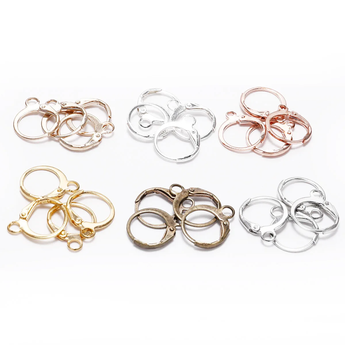 

14x12mm 20pcs High Quality Silver Color Rose Gold Color Bronze Rhodium French Earring Hooks Wire Settings Base Whole Sale