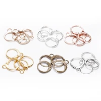 14x12mm 20pcs high quality silver color rose gold color bronze rhodium french earring hooks wire settings base whole sale