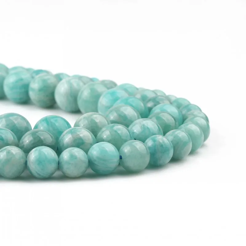Натуральный драгоценный камень Бусины из натурального амазонита круглые