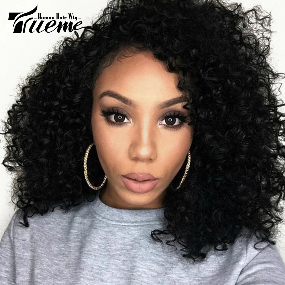 

Кудрявый парик на сетке Trueme Jerry, парики с детскими волосами натуральные волосы с предварительно выщипанными боковыми частями, бразильский к...