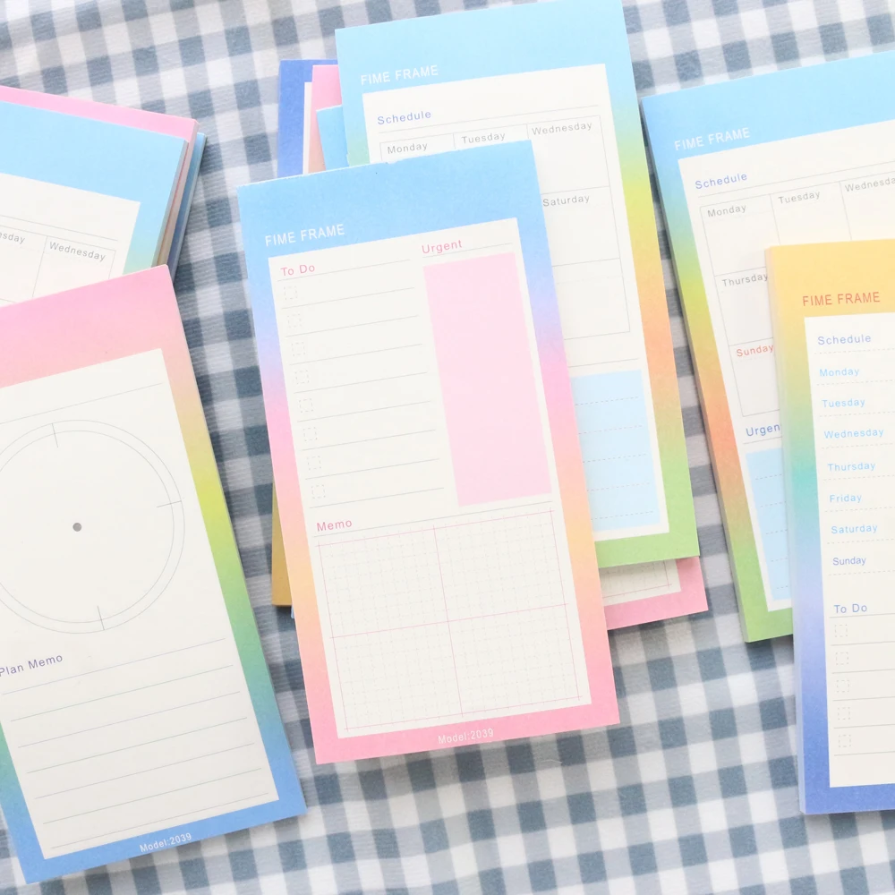 Domikee 2021 New cute undated planner notepad school student time agenda memo pad: weekly monthly daily list | Канцтовары для офиса