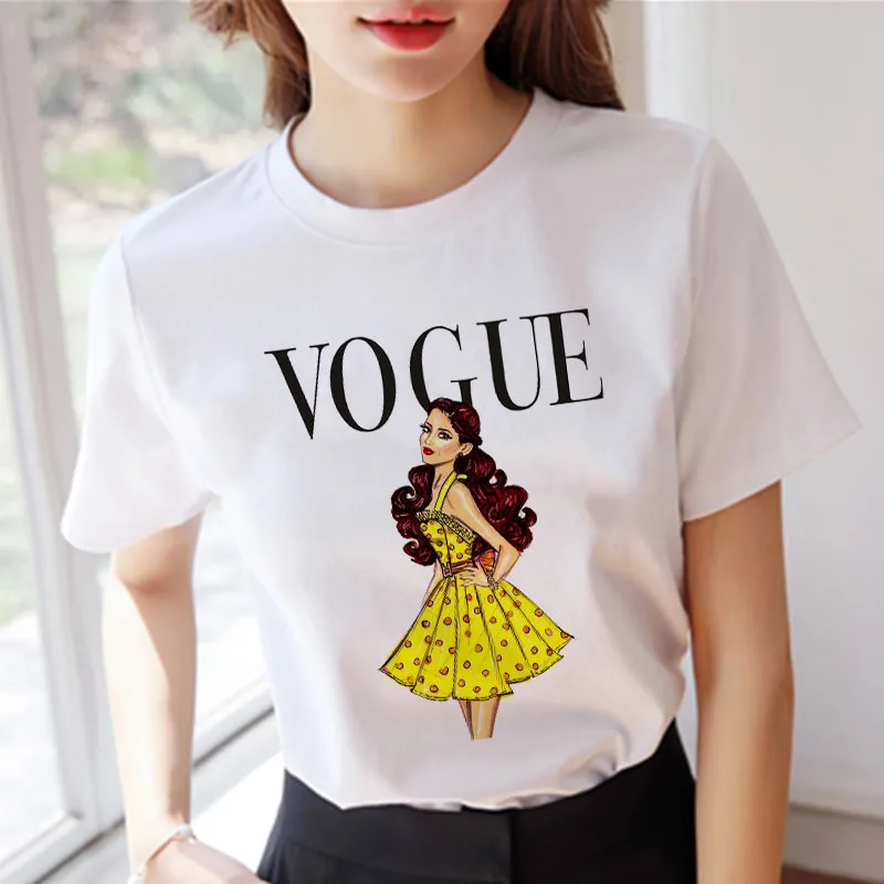 Harajuku Vogue Футболка с принтом повседневные топы футболка для женщин женская