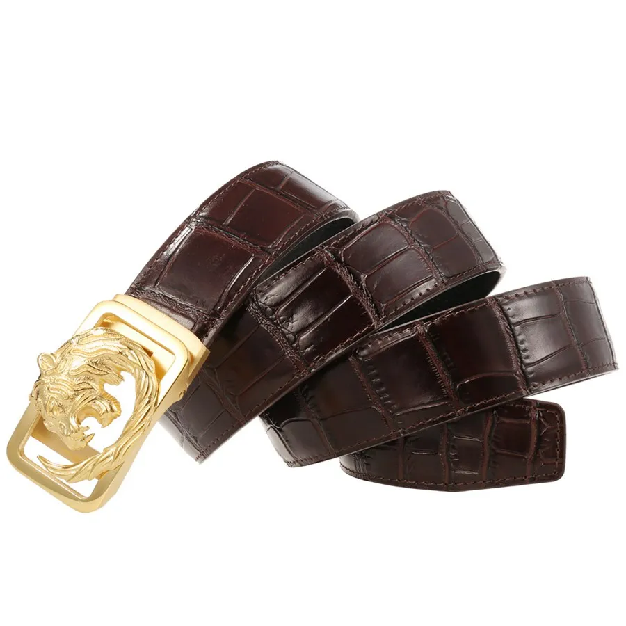 

Stainless Steel Buckle Genuine Leather Belts for Men New Men's Real Leather Ratchet Dress Belt with Automatic Buckle