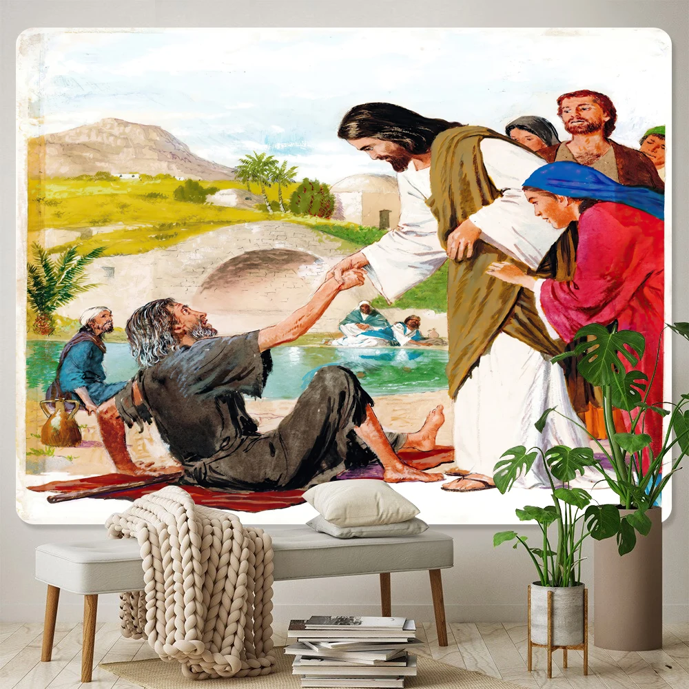 Гобелен Иисус гобелен для домашнего декора спальные простыни hipphippie богемный