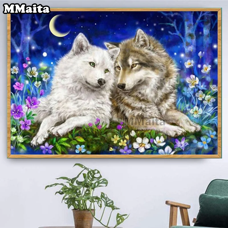 

Алмазная живопись животное волк искусство роспись 5D DIY подарок полная квадратная круглая Стразы мозаика Набор для вышивки крестиком для до...