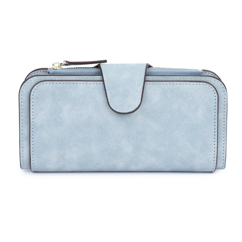 

High Quality Long Wallet Many Departments Female Wallets Faux Suede Women Matte Leather Clutch Money Bag Lady Purse Card Holder