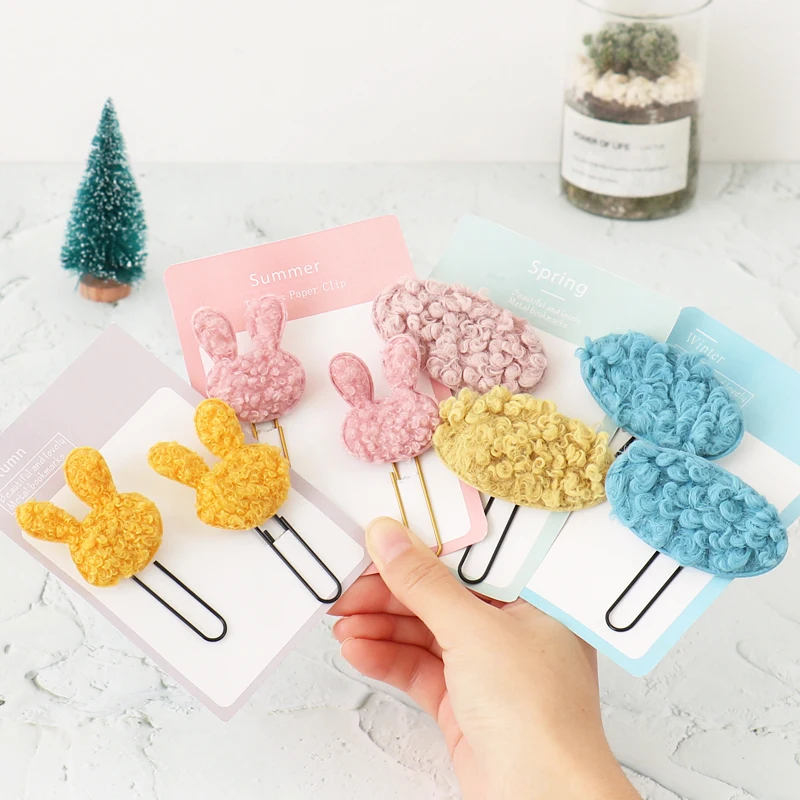 Милая и универсальная плюшевая Заколка пачка из овечьей шерсти с флисовой