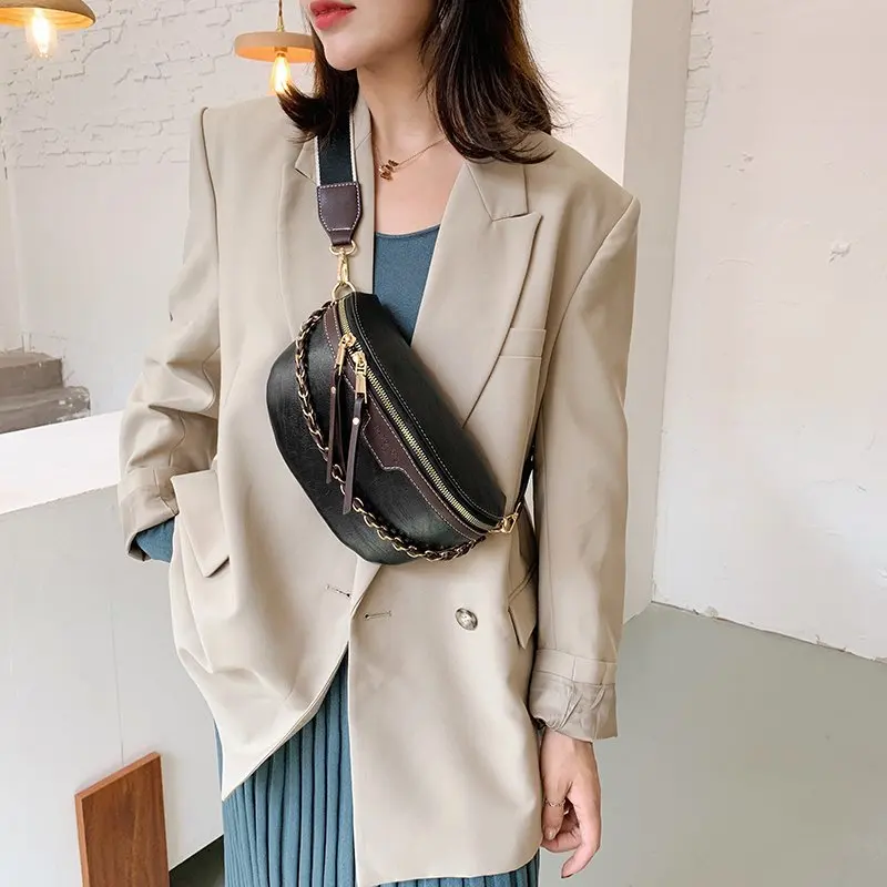 

2020 Fashion Chains Designer Waist Bags For Women Classic Solid Color Soft Leather Crossbody Shoulder Bag Luxury Bolsa Feminina