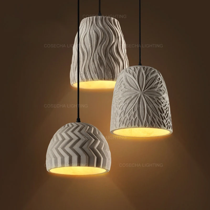 Бетонные подвесные лампы в стиле лофт ретро Кухонные светильники винтажные