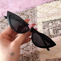 1pc retro fashion eye sunglasses vintage cat sunglasses women girl triangular sun eyewear black frame fashion glasses