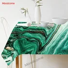 Изумрудно-Зеленая Мраморная текстура позолоченная металлическая Современная Художественная хлопковая льняная Декоративная скатерть настенная художественная настольная скатерть