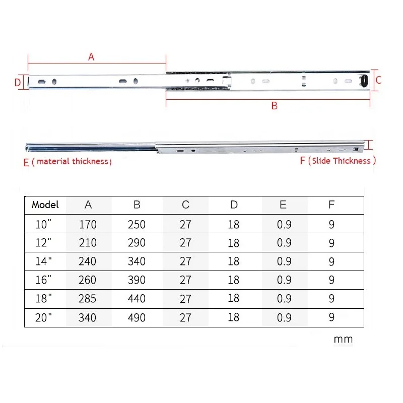 Выдвижной ящик с шарикоподшипником 27 мм|ball bearing drawer slides|drawer slideball slides |