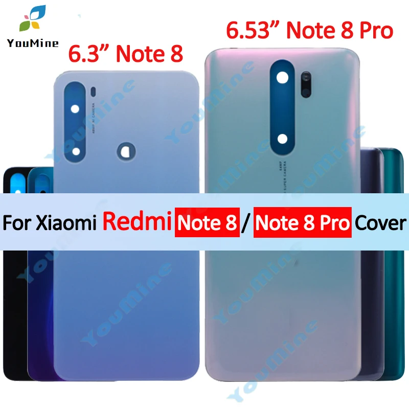 Для Xiaomi Redmi note8 Задняя крышка батареи стекло Корпус Дверь задний Чехол Замена+ объектив камеры для Redmi note 8 pro задний корпус
