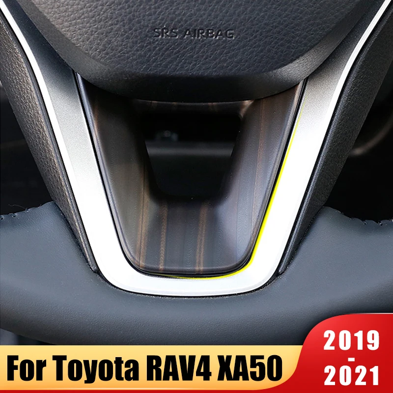 

Car Steering Wheel Button Panel Cover Trim Sticker For Toyota RAV4 RAV 4 2019 2020 2021 XA50 ABS Plastic Accessories