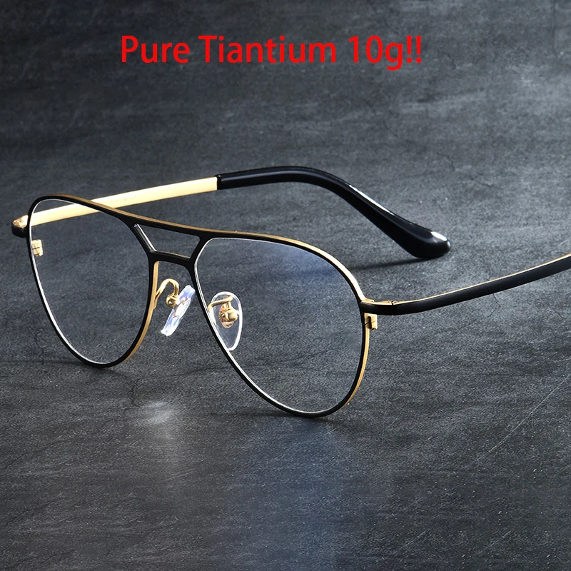 Мужские оправы для очков Vazrobe винтажные очки из титана с широким лицом по рецепту