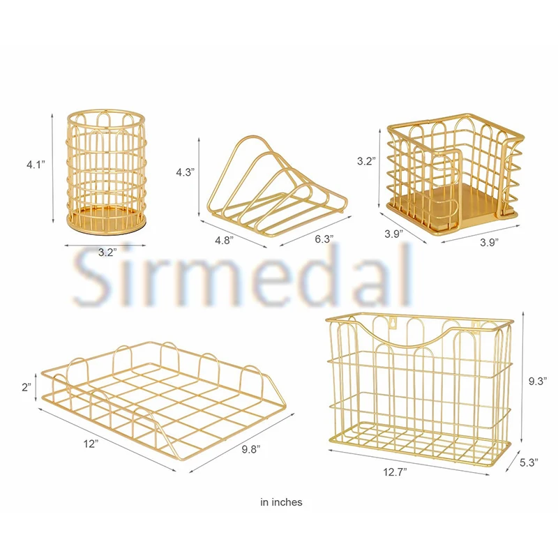 Настольный органайзер набор из 5 предметов держатель для карандашей с золотыми