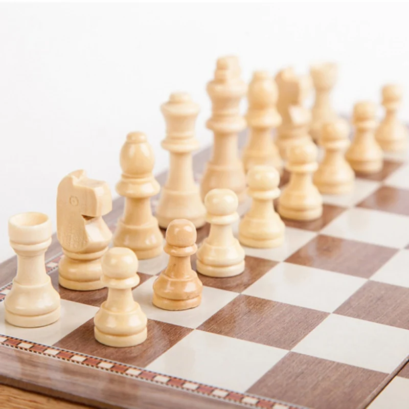 Деревянные Складные шахматы 3 в 1 Римский Шахматный набор дорожные Вечерние