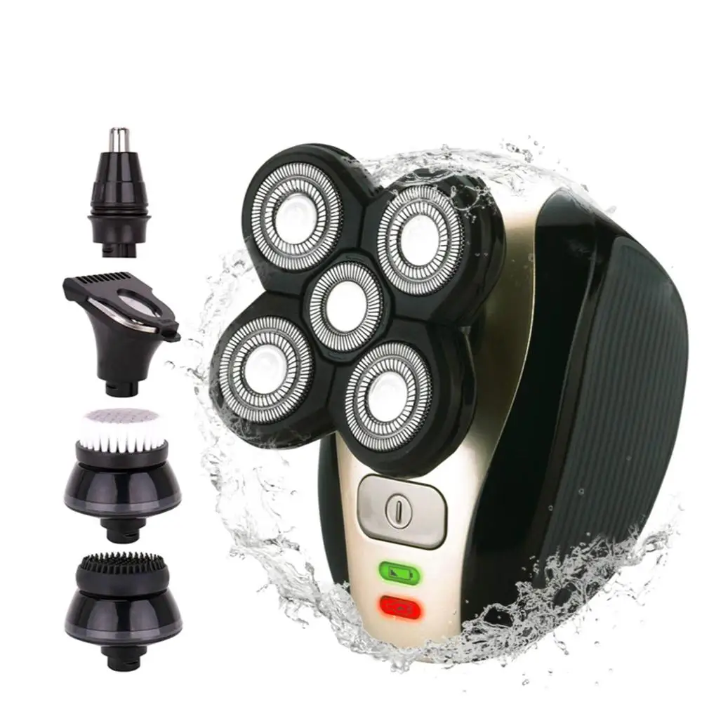 

RESUXI 5in1 Rechargeable Electric Shaver Five Floating Heads Razors Hair Clipper Nose Ear Hair Trimmer Men Facial Cleaning Brush