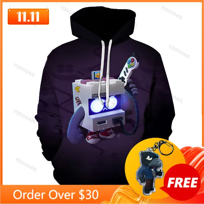 

8-Bit Shooting Game 3d Hoodie Sweatshirt Boys Girls Long Sleeve Jacket Coat Children's Wear Kids Hoodies Teen Clothes