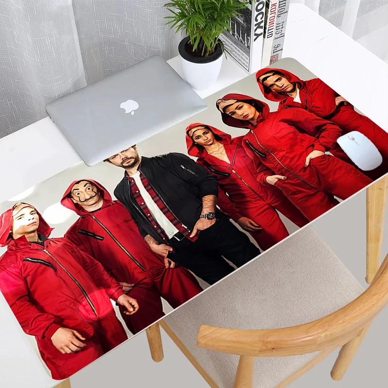 

paper house netflix 90x40cm Mouse Pad Gamer Large Computer Notebook Mini Pc Mousepad Carpet gaming accessories Keyboard Desk Mat
