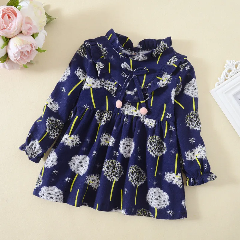 Летняя одежда для маленьких девочек мини-юбки до колен с длинным рукавом Детские