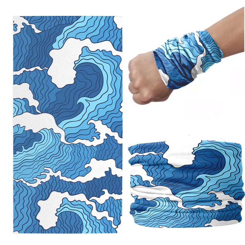 Женский головной платок с 3D-принтом в японском стиле укиё-э унисекс забавная