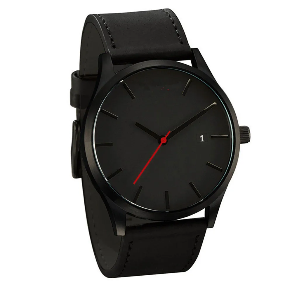 Luxury Watch Men Leather Ultra-thin Stainless Steel Black Bracelet Wristwatches Male Watch Clock Reloj Hombre Relogio Masculino