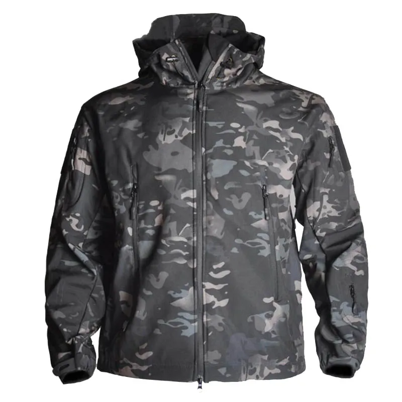 Dark Camo TAD Мужская Флисовая Куртка тактическая армейская куртка водонепроницаемая уличная камуфляжная охотничья одежда походная ветровка - Цвет: Dark Camo