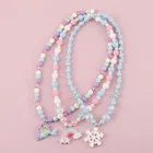Детские ожерелья Makersland для девочек, снежинка, радужная подвеска, ожерелье из бисера, милый дизайн, модные детские бусины сделай сам, ювелирные изделия, подарки