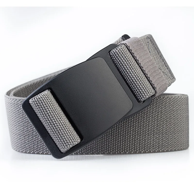 

Quality Canvas Elastic Belts Anti Allergy Waistband without Metal Nylon Outdoor Thickening Plastic Buckle Casual Man Belt 3.8cm
