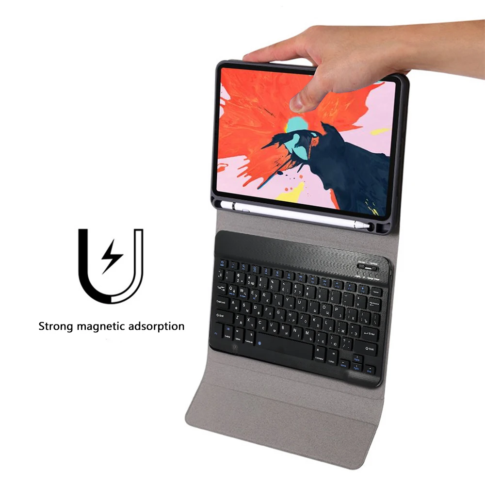 Russian Keyboard For iPad Pro 11 2020 Tablet Case + Pen Holder Bluetooth Removable Leather Protective Cover | Компьютеры и офис