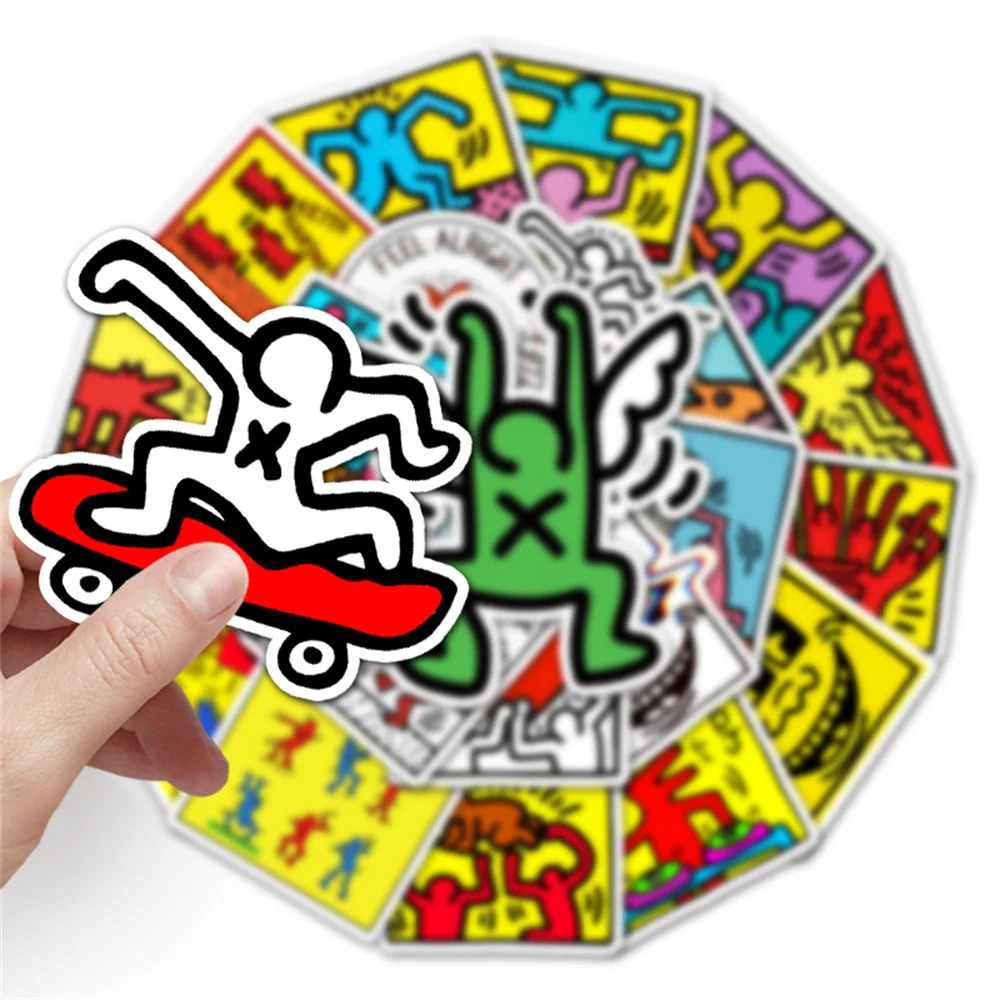 10/30/50PCS Personalized Fashion Street Painting Keith Harlem Graffiti Waterproof Sticker Suitcase NotebookRefrigeratorWholesale - купить по