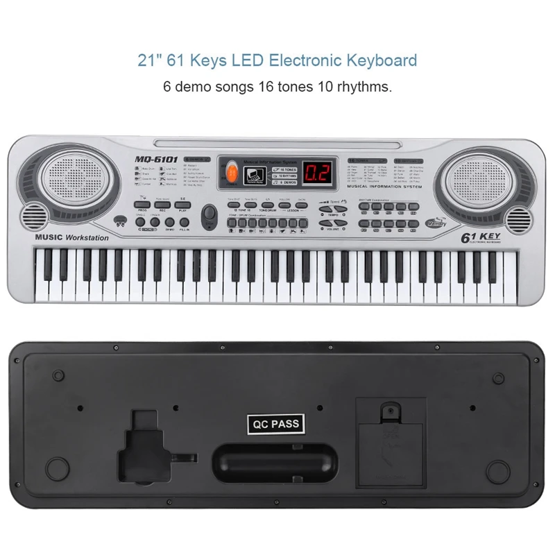 Dropship-61-Key клавиатура фортепиано светодиодный инструмент клавиатуры 21-дюймового