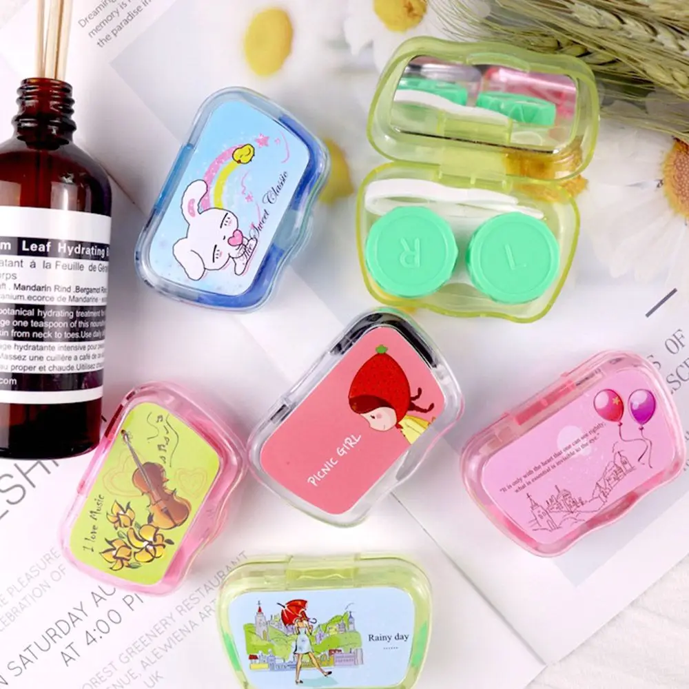 Новый цветной чехол для контактных линз с зеркалом Женская цветная коробка