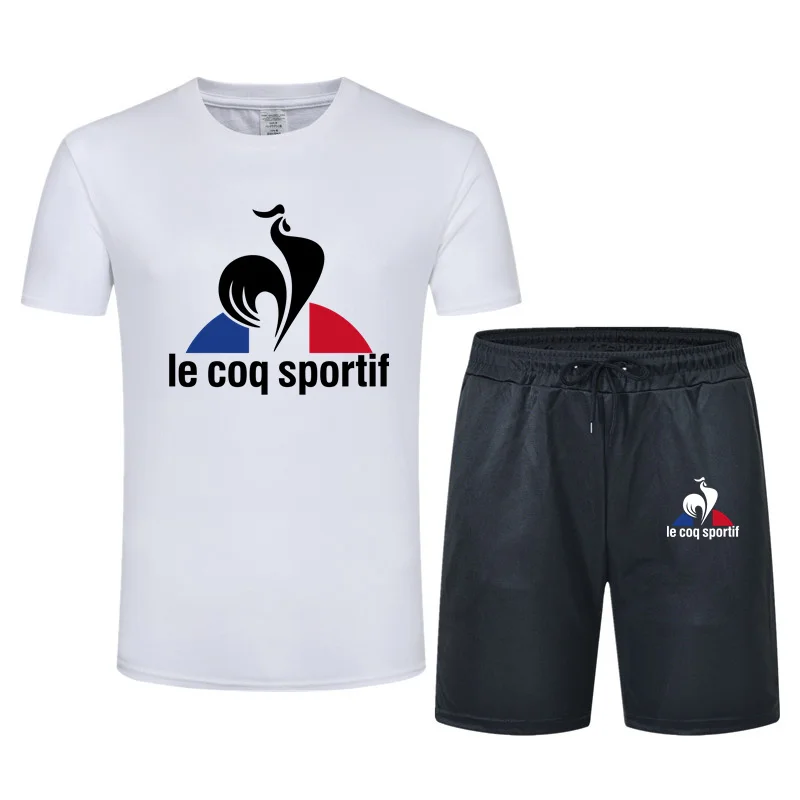 

New Men's Sportswear Summer Casual Cotton Sleeve Top + Shorts 2 Sets of Alphabet High Street Hip Hop Print Pant Suit