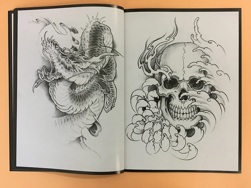 40 страниц татуировка Книга Восточный Stlye Татуировка эскиз книга А4 страницы для тату Поставка
