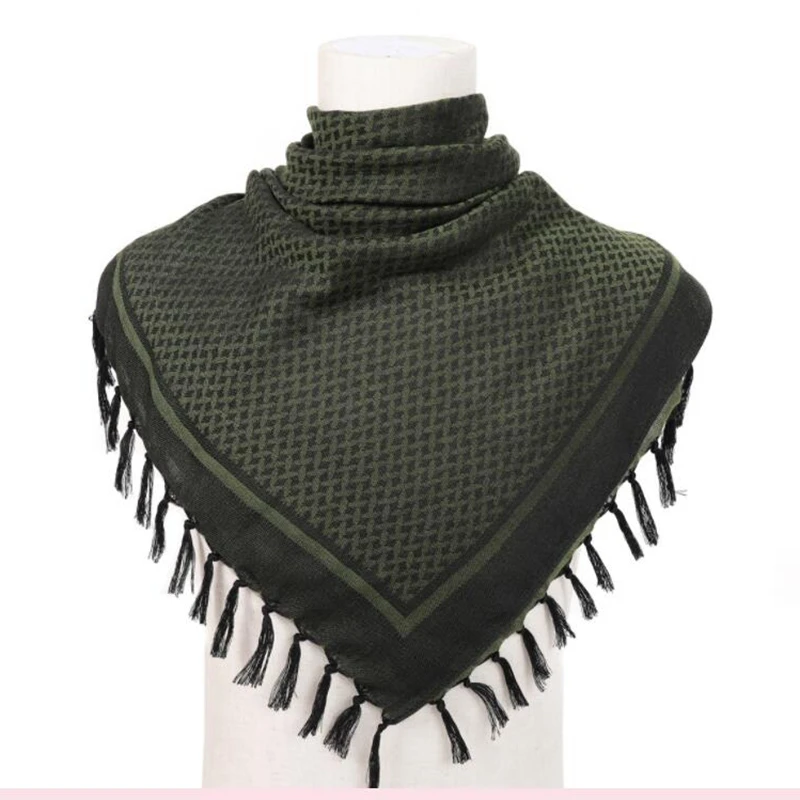 Multifunction Tactical Desert Scarf Shemagh Arabic Keffiyeh Bandana Military Airsoft Scarves for Outdoor Hunting Hiking Cycling