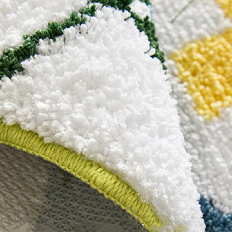 Скандинавский цветочный флорет коврик для ванной комнаты мягкие пушистые