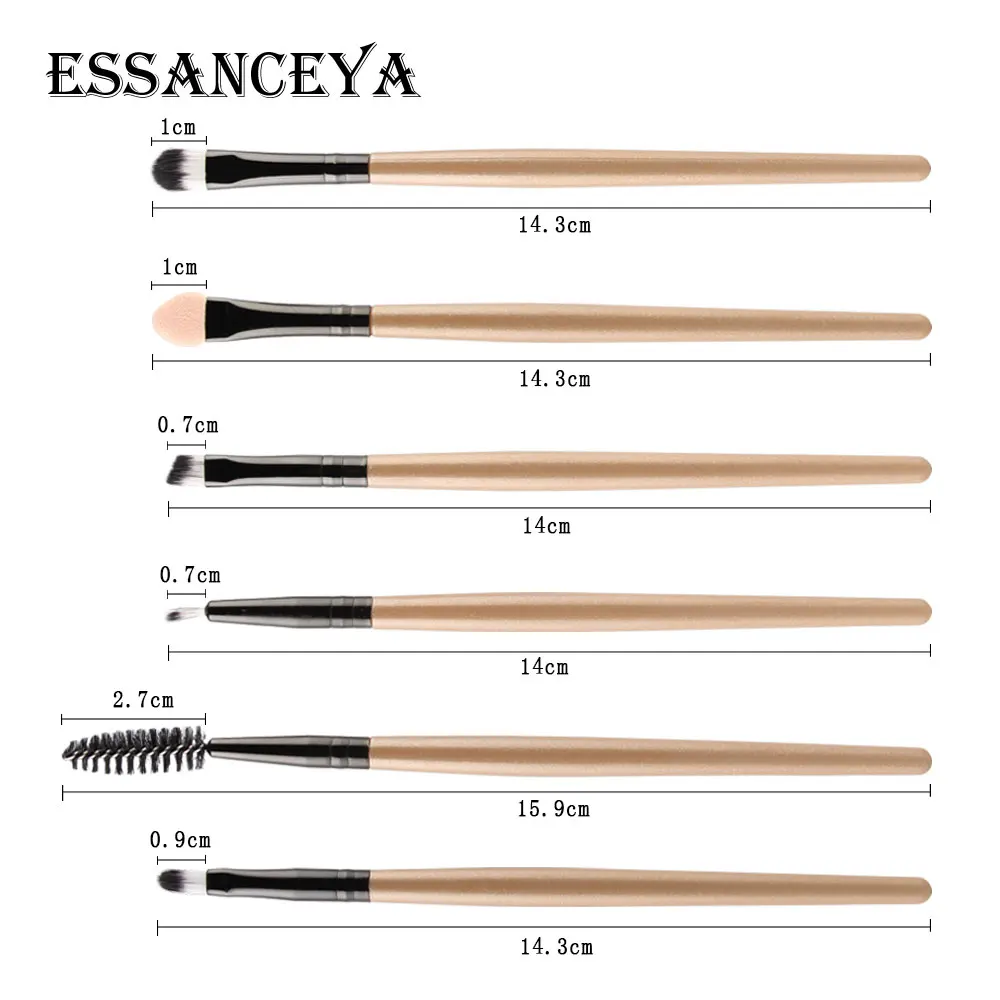 ESSANCEYA Pro 6-18Pcs Cosmetic Makeup Brushes Foundation Eye shadow Eyeliner Fan Make-Up Multipurpose Eye Brushes Cosmetic Tool