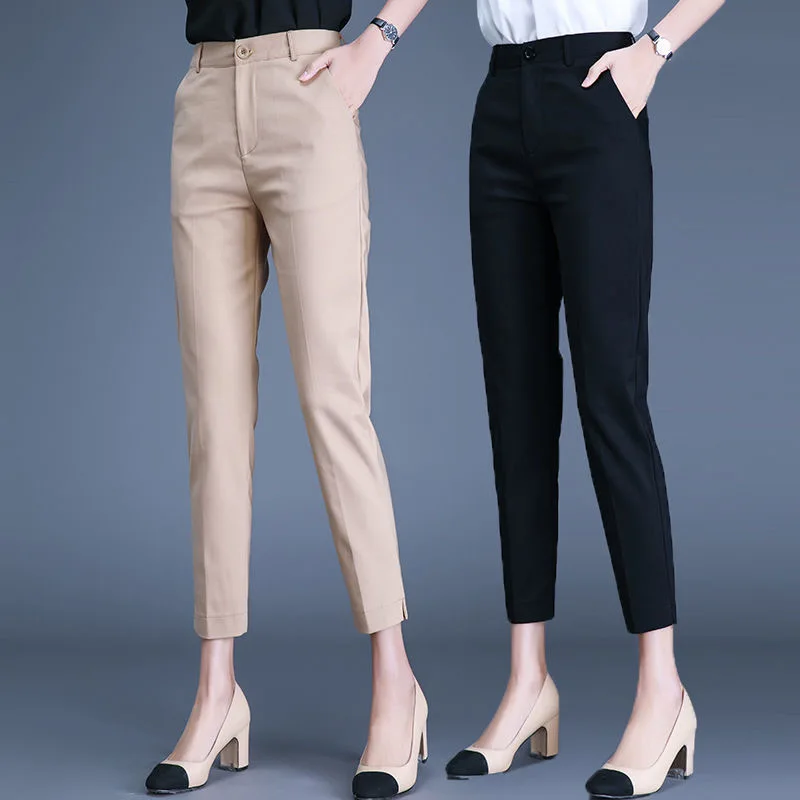 

New Za 2022 Spring Women Trousers High Waist Suit Pants Fashion Office Lady Pencil Pants Elegant Casual OL Famale Stright Pants