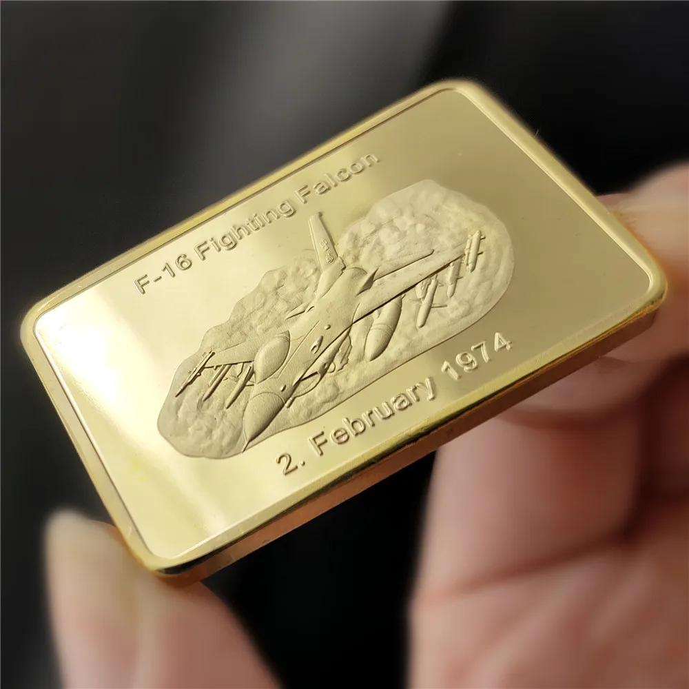 1974 США оружие ВВС раньше Боевой сокол позолоченный военный вызов металлическая