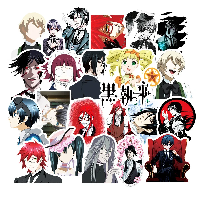 

50PCS Cartoon Anime Black Butler Graffiti Stickers Decorative Suitcase Phone Guitar Skateboard Toy Deco Sticker Christmas Gift
